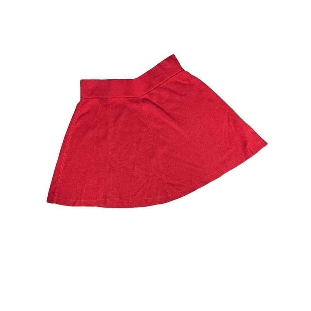 Sahalie Women's A-Line‎ Wool Blend Mini Skirt Red Size Medium